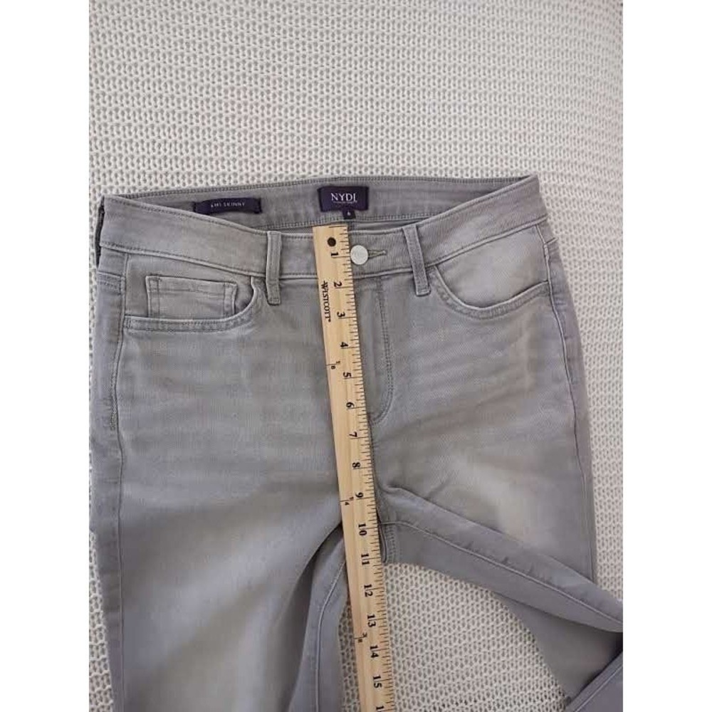 NYDJ Ami Lift Tuck Tech Skinny Jeans Grey Raw Hem Ankle Slit 28x29 Casual‎ Chic - Picture 6 of 9